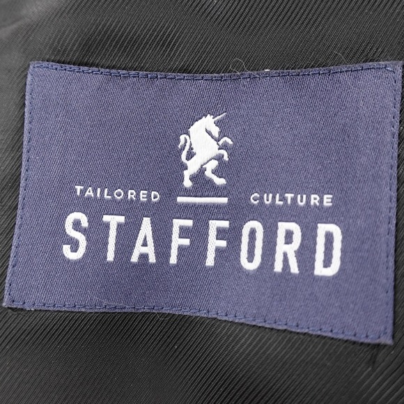 NEW Stafford Blazer Mens 42R Gray Check Wool Classic Fit Sport Coat Jacket Suit - Picture 7 of 16